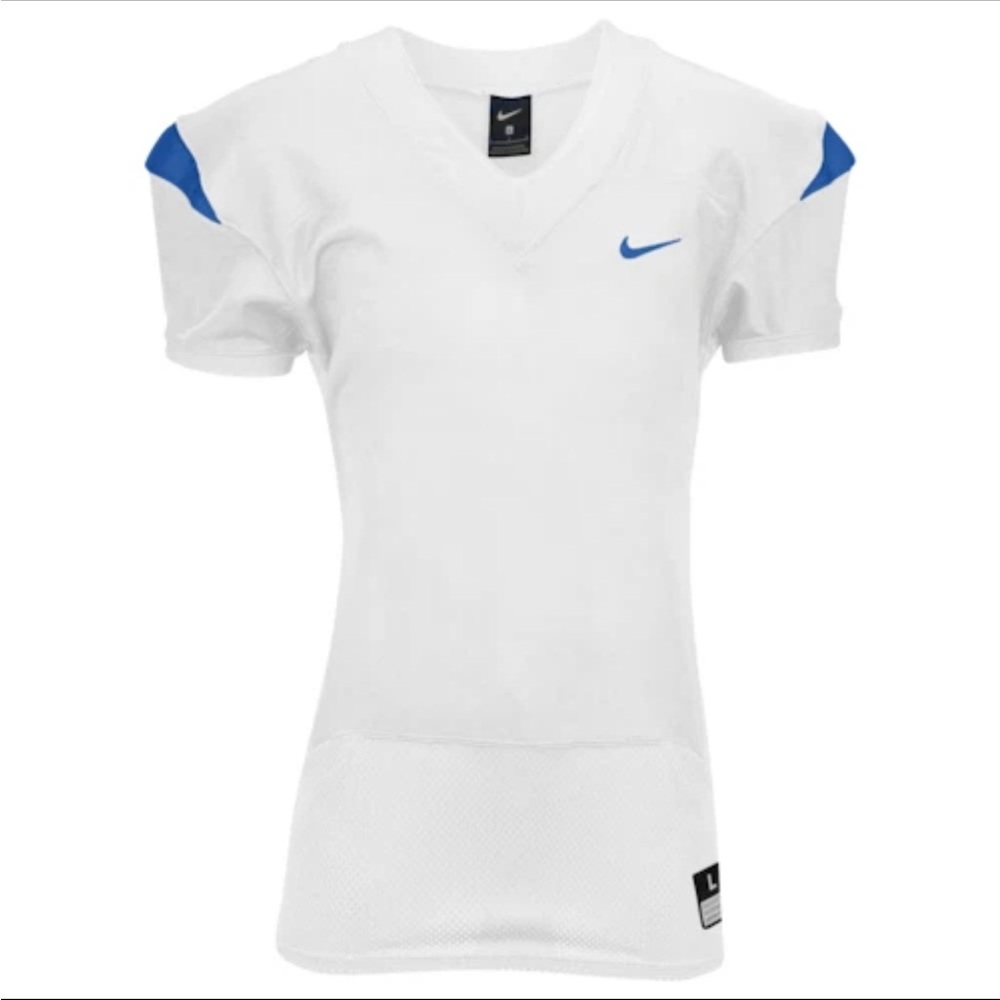 Nike White and Blue Football Jersey